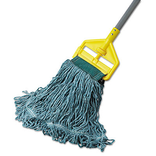 Rubbermaid Commercial Super Stitch Blend Mop Head, Cotton/Synthetic, Medium,  Green, 6/Carton (D252GRE)