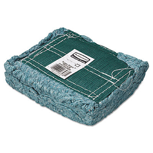 Rubbermaid Commercial Super Stitch Blend Mop Head, Cotton/Synthetic, Medium,  Green, 6/Carton (D252GRE)