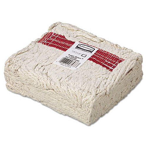 Rubbermaid Commercial Super Stitch Blend Mop Head,  Cotton/Synthetic, Large, White, 6/Carton (D213WHI)