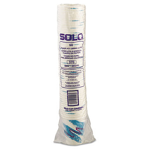 Dart Jazz Paper Hot Cups, 10 oz, White/Green/Purple, 50/Bag, 20 Bags/Carton (370JZJ)