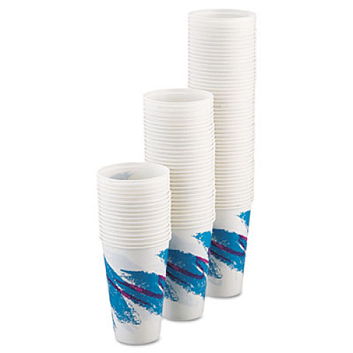 Dart Jazz Waxed Paper Cold Cups, 12oz, Tide Design, 2000/carton (R12NJ)