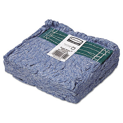 Rubbermaid Commercial Super Stitch Blend Mop Head, Medium, Cotton/Synthetic, Blue, 6/Carton (D212BLU)