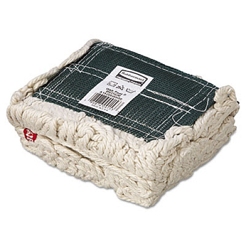 Rubbermaid Commercial Web Foot Wet Mop, Cotton/Synthetic, White, Medium, 5" Green Headband, 6/Carton (A152WHI)