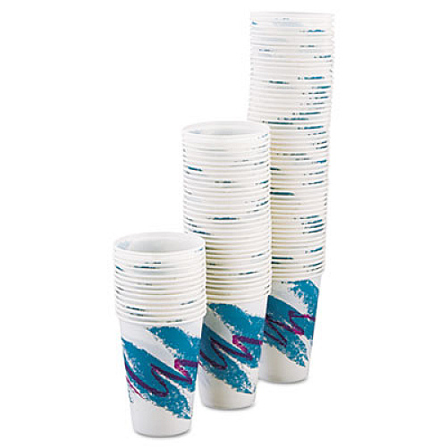 Dart Jazz Waxed Paper Cold Cups, 10oz, Rolled Rim, 2000/carton (R10NNJ)
