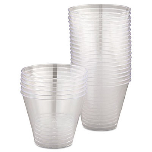 WNA Comet Smooth Wall Tumblers, Squat, 9 oz, Plastic, Clear, 25/Pack, 20 Packs/Carton (T9S)