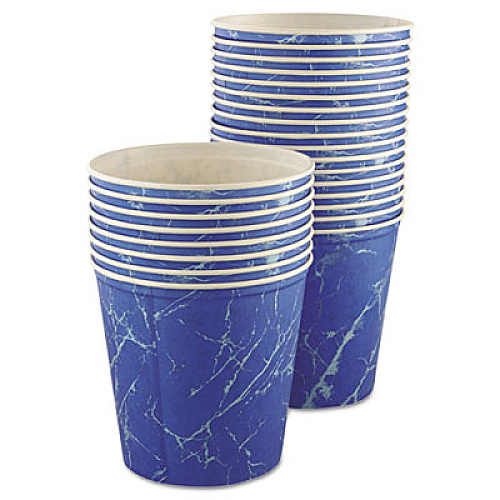 Dart Double Wrapped Paper Bucket, Waxed, Blue Marble, 165oz, 100/carton (10T3M)