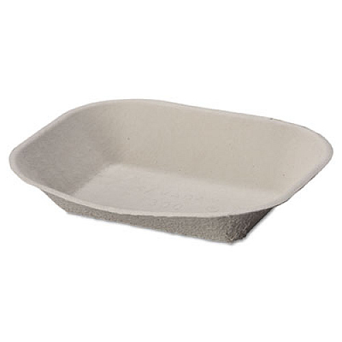 Chinet Savaday Molded Fiber Food Tray, 7 x 9, Beige, Paper, 250/Bag, 500/Carton (10405CT)