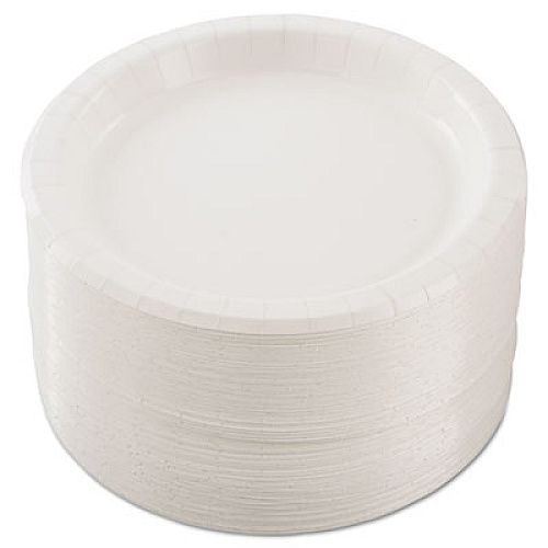 SOLO Bare Eco-Forward Clay-Coated Paper Dinnerware, ProPlanet Seal, Mediumweight, Plate, 8.5" dia, White, 125/Pack, 4 Packs/Carton (MP9BR2054)