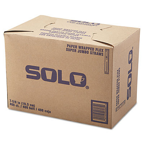 Dart Wrapped Super-Jumbo Flexible Straws, 7 5/8", White, 10000/carton (875WX)