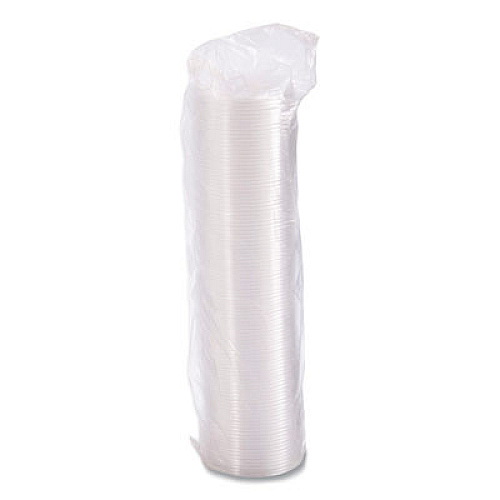 SOLO Non-Vented Cup Lids, Fits 10 oz to 14 oz Hot Cups/6 oz to 8 oz Food Containers/6 oz Bowls; Plastic, Clear, 1,000/Carton (12CLR)