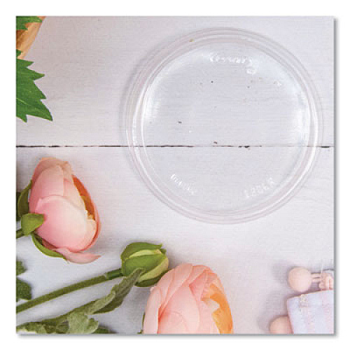 SOLO Non-Vented Cup Lids, Fits 10 oz to 14 oz Hot Cups/6 oz to 8 oz Food Containers/6 oz Bowls; Plastic, Clear, 1,000/Carton (12CLR)
