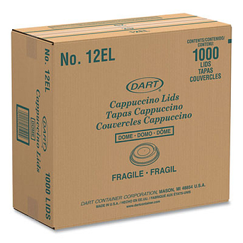 SOLO Cappuccino Dome Sipper Lids, Fits 12 oz Hot Cups, Plastic, White, 1,000/Carton (12EL)