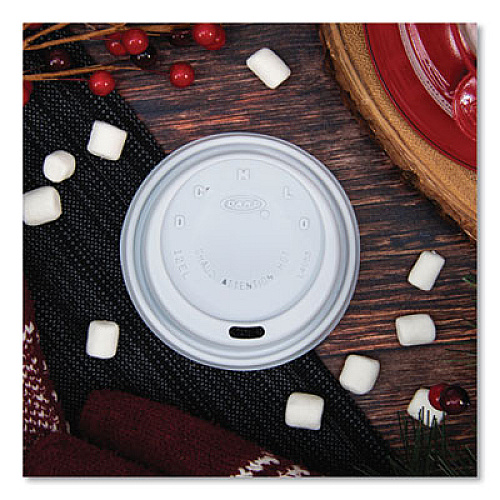 SOLO Cappuccino Dome Sipper Lids, Fits 12 oz Hot Cups, Plastic, White, 1,000/Carton (12EL)