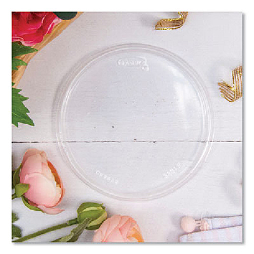 SOLO Non-Vented Cup Lids, Fits 32 oz/44 oz Hot Cups, Plastic, Clear, 500/Carton (32CLR)