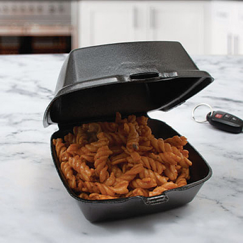 Dart Foam Hinged Lid Containers, Large Sandwich, 6 x 5.9 x 3, Black, 125/Bag, 4 Bags/Carton (60HTB1)