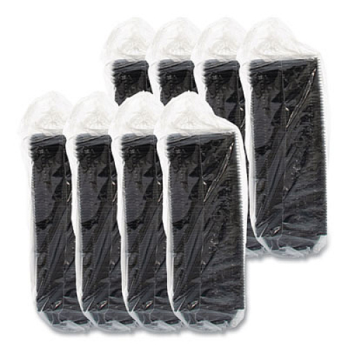 Dart PresentaBowls Pro Black Square Bowls, 8 oz, 5 x 5 x 1.5, Plastic, 63/Bag, 8 Bags/Carton (B8SB)