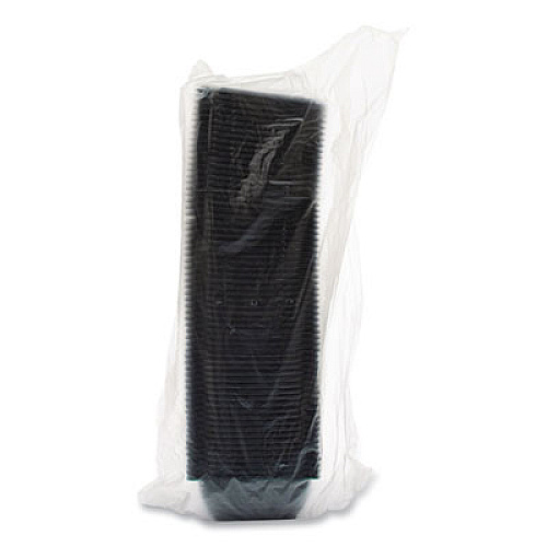 Dart PresentaBowls Pro Black Square Bowls, 12 oz, 5 x 5 x 2, Black, Plastic, 63/Bag, 8 Bags/Carton (B12SB)