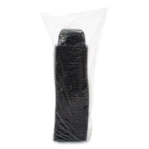 Dart PresentaBowls Pro Black Square Bowls, 16 oz, 5 x 5 x 2.5, Plastic, 63/Bag, 8 Bags/Carton (B16SB)
