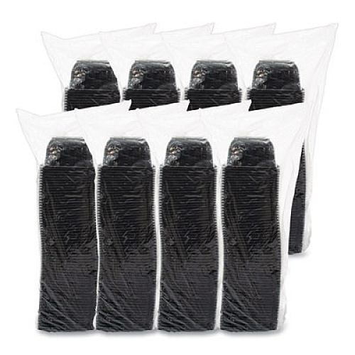 Dart PresentaBowls Pro Black Square Bowls, 16 oz, 5 x 5 x 2.5, Plastic, 63/Bag, 8 Bags/Carton (B16SB)