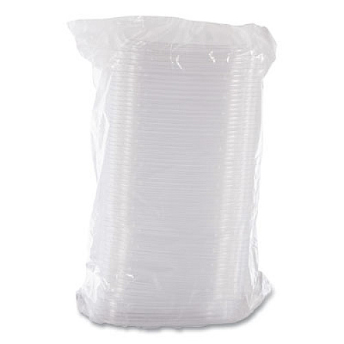 Dart ClearPac Clear Container Lids, Flat, 4.9 x 5.9, Clear, Plastic, 63/Pack, 16 Packs/Carton (C12DLR)