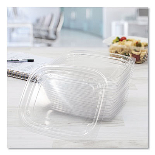 Dart ClearPac Clear Container Lids, Flat, 4.9 x 5.9, Clear, Plastic, 63/Pack, 16 Packs/Carton (C12DLR)