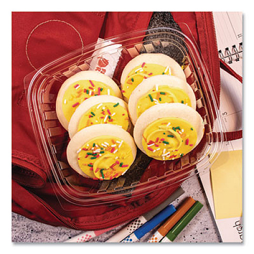 Dart ClearPac Containers, 24 oz, 6.5 x 7.5 x 2, Clear, Plastic, 63/Pack, 8 Pack/Carton (C24DER)
