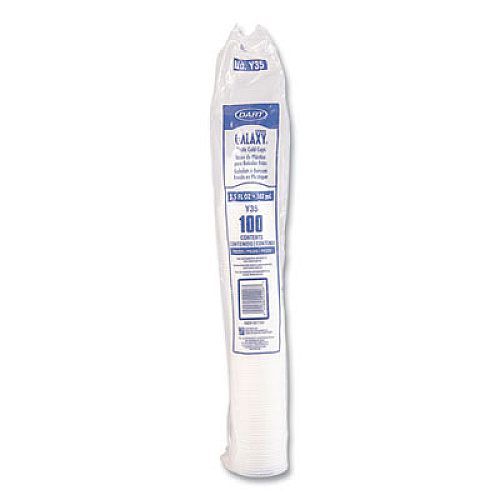 Dart High-Impact Polystyrene Cold Cups, 3.5 oz, Plastic, Translucent, 100/Sleeve, 25 Sleeves/Carton (Y35)