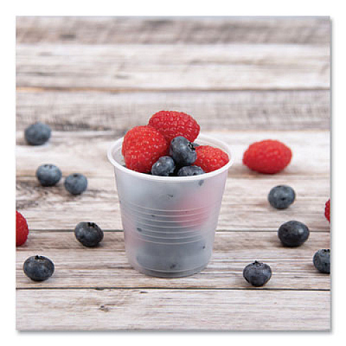 Dart High-Impact Polystyrene Cold Cups, 3.5 oz, Plastic, Translucent, 100/Sleeve, 25 Sleeves/Carton (Y35)