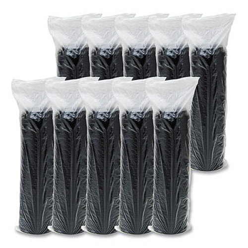 SOLO Cappuccino Dome Sipper Lids, Fits 12 oz to 24 oz Hot Cups, Plastic, Black, 100/Pack, 10 Packs/Carton (16ELBLK)