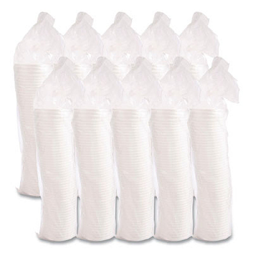 Dart Vented Foam Lids, 8 oz to 60 oz Hot Cups, White, 50/Pack, 10 Packs/Carton (32RL)