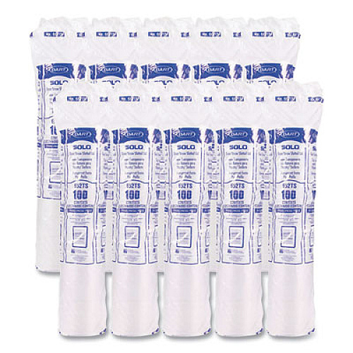 SOLO Straw-Slot Cold Cup Lids, Fits 9 oz to 20 oz Cold Cups, Plastic, Clear, 100/Pack (662TSPK)