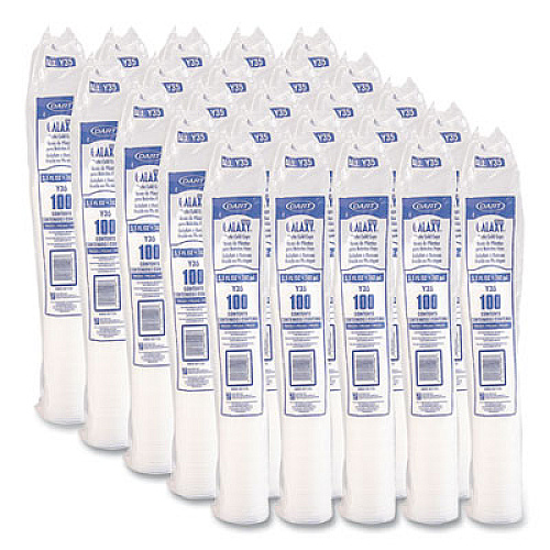 Dart High-Impact Polystyrene Cold Cups, 3.5 oz, Plastic, Translucent, 100/Sleeve, 25 Sleeves/Carton (Y35)