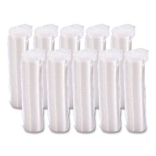 SOLO Non-Vented Cup Lids, Fits 10 oz to 14 oz Hot Cups/6 oz to 8 oz Food Containers/6 oz Bowls; Plastic, Clear, 1,000/Carton (12CLR)