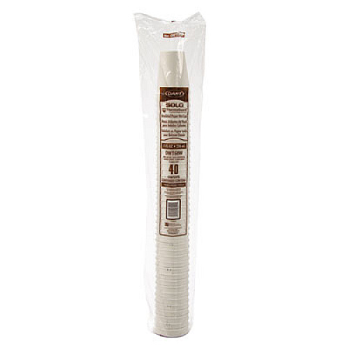 SOLO Thermoguard Insulated Paper Hot Cups, 8 oz, White Sustainable Forest Design, 40/Pack (DWTG8W)