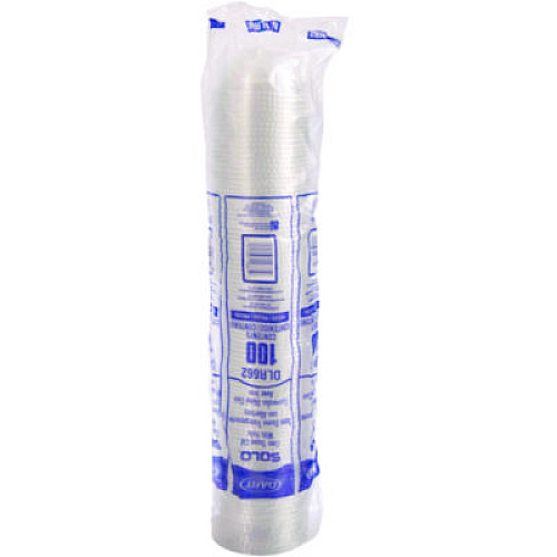 SOLO Dome-Top Cold Cup Lids, Fits 16 oz Cold Cups, Plastic, Clear, 1,000/Carton (DLR662)