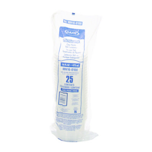 Dart MicroGourmet Food Container, 16 oz, Translucent, Plastic, 50/Pack, 10 Packs/Carton (MN160100)