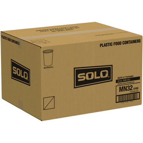 Dart Microgourmet Plastic Deli Container, 32 oz, 4.7" Diameter x 5.7" h, Clear, 500/Carton (MN320100)