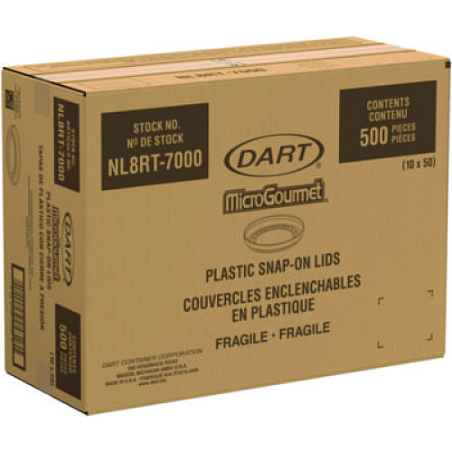 Dart Conex Deli Container Lid, Clear, Plastic, 500/Carton (NL8RT7000)