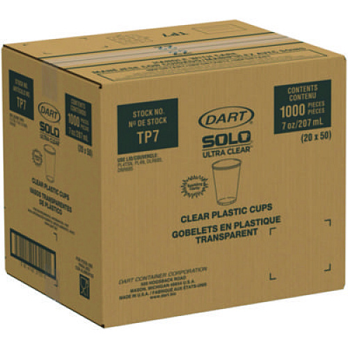 Dart Ultra Clear PETE Cold Cups, 7 oz, Plastic, Clear, 50/Pack (TP7PK)