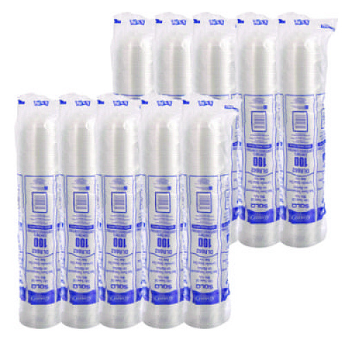 SOLO Dome-Top Cold Cup Lids, Fits 16 oz Cold Cups, Plastic, Clear, 1,000/Carton (DLR662)