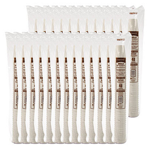 SOLO Thermoguard Insulated Paper Hot Cups, 8 oz, White Sustainable Forest Design, 40/Pack (DWTG8W)