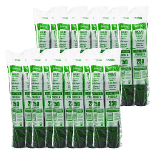 Dart Polystyrene Portion Cups, 4 oz, Plastic, Black, 250/Bag, 10 Bags/Carton (P400BLK)