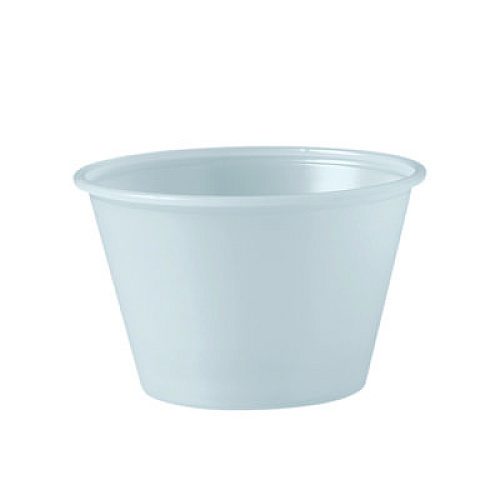 Dart Polystyrene Portion Cups, 4 oz, Plastic, Translucent, 250/Bag, 10 Bags/Carton (P400N)