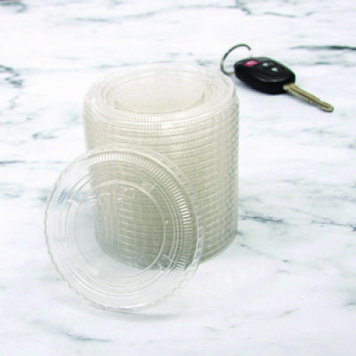 Dart Portion/Souffle Cup Lids, Fits 3.25 oz to 9 oz Portion Cups, Plastic, Clear, 125/Pack, 20 Packs/Carton (PL4N)