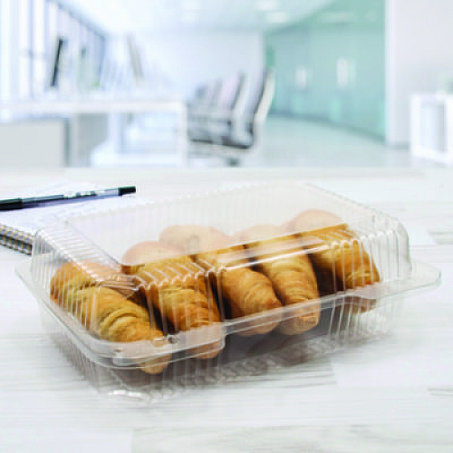 Dart StayLock Clear Hinged Lid Containers, Oblong, 6.81 x 9.4 x 3.1, Plastic, 125/Bag, 2/Carton (C40UT1)