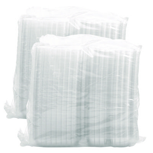 Dart ClearSeal Hinged-Lid Plastic Containers, 8.25 x 8.25 x 3, Clear, Plastic, 125/Pack, 2 Packs/Carton (C90PST3)