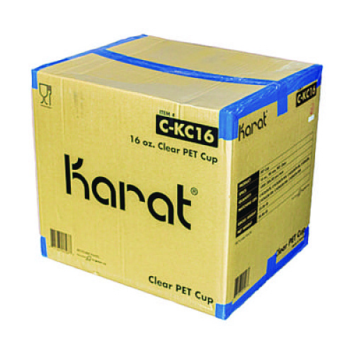 Karat PET Plastic Cups, 16 oz, Clear, 1,000/Carton (CKC16)