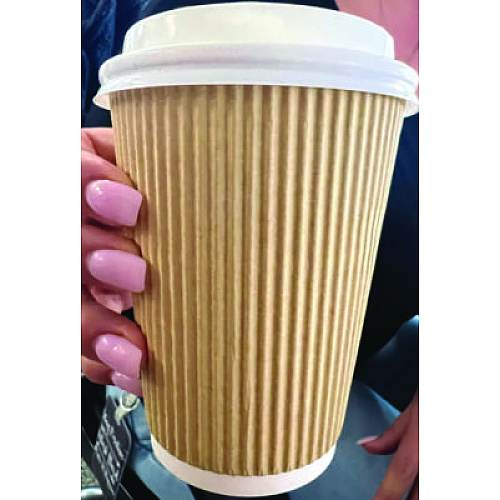 Karat Ripple Hot Cups, 12 oz, Paper, Kraft/White, 500/Carton (CKRC512)