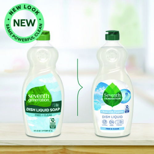 Seventh Generation Natural Dishwashing Liquid, Free and Clear, 19 oz Bottle (44986)