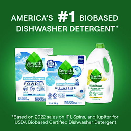 Seventh Generation Natural Automatic Dishwasher Detergent Packs, Free and Clear, 45 Powder Packets/Box (45180EA)